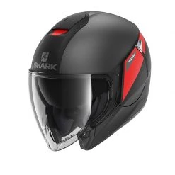 Policarbonato Casco Shark Citycruiser Karonn Mat Nero Rosso