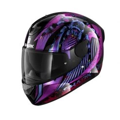 Policarbonato Casco Shark D-skwal 2 Atraxx Nero Viola Glitter
