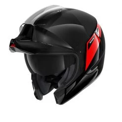 Policarbonato Casco Modulare Shark Evo Jet Karonn Mat Rosso Nero