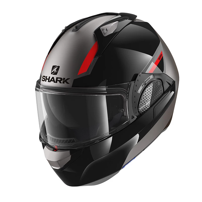 Policarbonato Casco Modulare Shark Evo Gt Sean Mat Nero Rosso 4 Policarbonato Casco Modulare Shark Evo Gt Sean Mat Nero Rosso - immagine 2