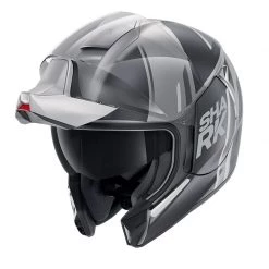 Policarbonato Casco Modulare Shark Evo Jet Vyda Mat Argento