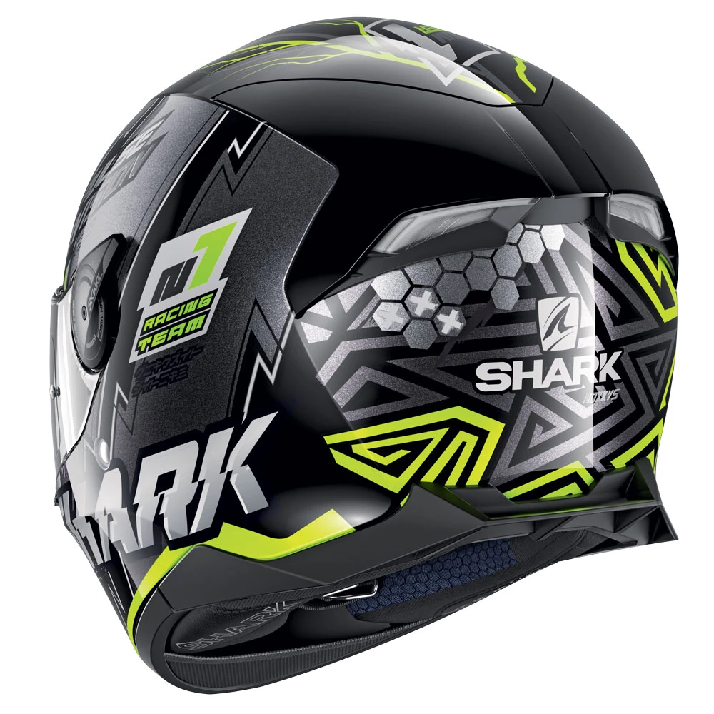 Policarbonato Casco Shark Skwal 2.2 Noxxys Nero Giallo Argento 4 Policarbonato Casco Shark Skwal 2.2 Noxxys Nero Giallo Argento - immagine 2