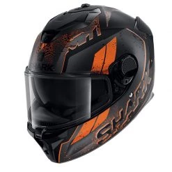 Fibra Casco Shark Spartan Gt Ryser Mat Nero Arancio